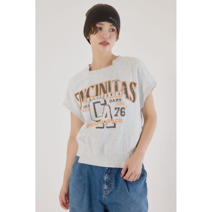 L/T.GRY1 | slide collegeスウェットトップス | RODEO CROWNS WIDE BOWL
