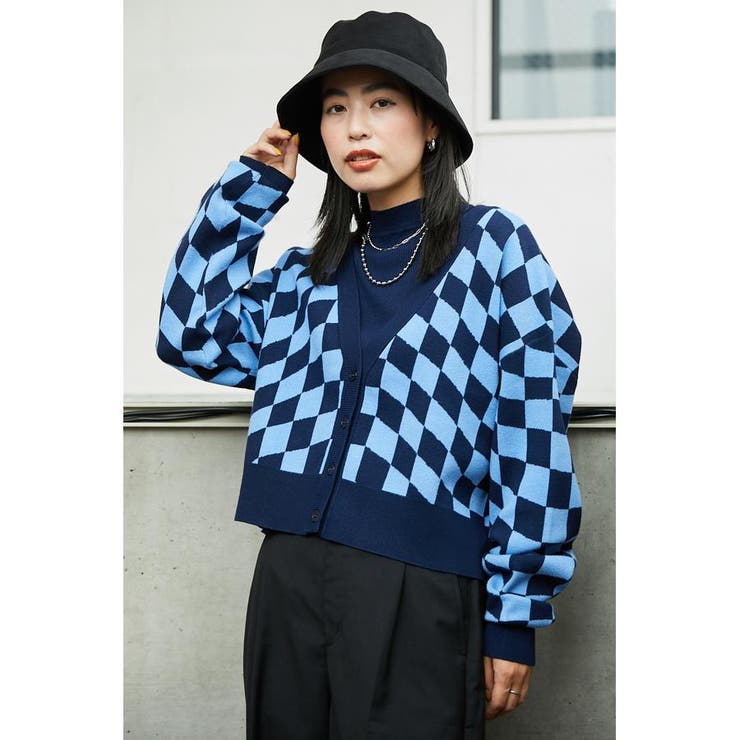 柄NVY5 | (WEB限定)A/PアンサンブルショートニットカーディガンWL | RODEO CROWNS WIDE BOWL