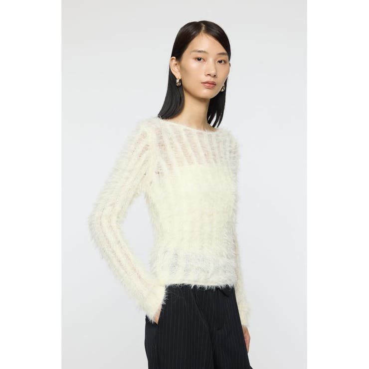 SHEER SHAGGY ロングスリーブニット | MOUSSY OUTLET | 詳細画像3 