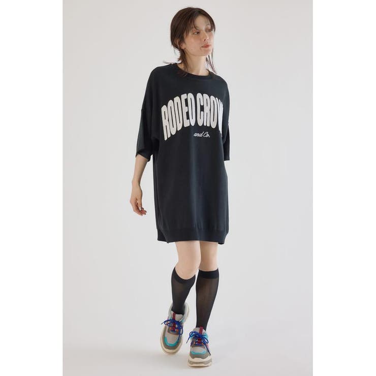 BLK | CURVE LOGOコンビニットワンピース | RODEO CROWNS WIDE BOWL