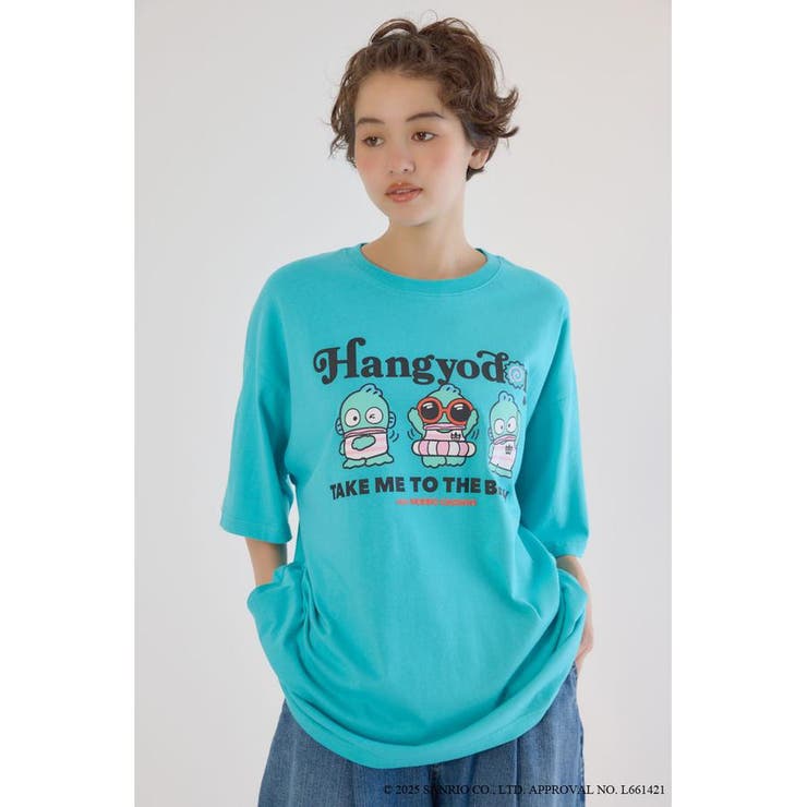 L/BLU1 | (サンリオキャラクターズ)ビーチハンギョドンTシャツ | RODEO CROWNS WIDE BOWL