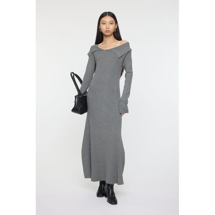T.GRY | ASYMMETRY COLLAR KNIT ドレス | MOUSSY OUTLET