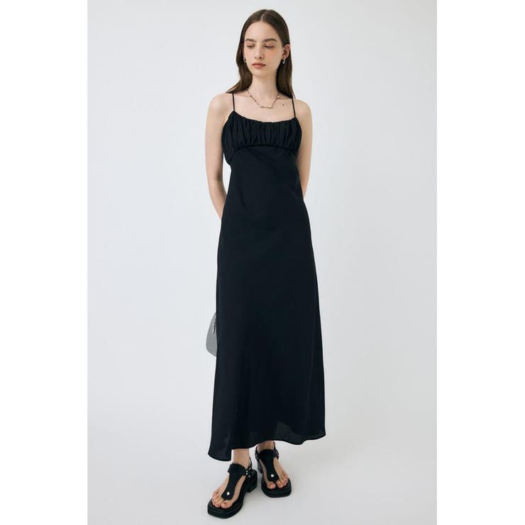 BLK | DRAWSTRING STRAP SLIP ドレス | MOUSSY OUTLET