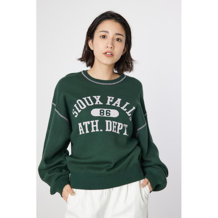 配色ステッチカレッジニットトップス | RODEO CROWNS WIDE BOWL | 詳細画像12 