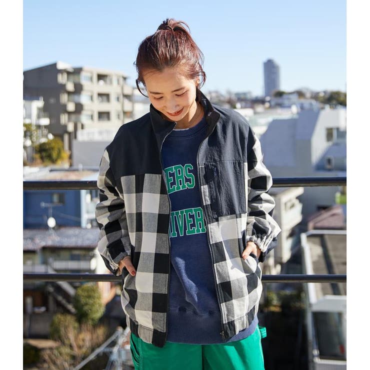 WEB限定）ブロックチェックマウンテンブルゾン[品番：BJLW0023202 
