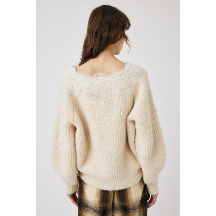 LACE TRIMMED V NECK セーター | MOUSSY OUTLET | 詳細画像7 