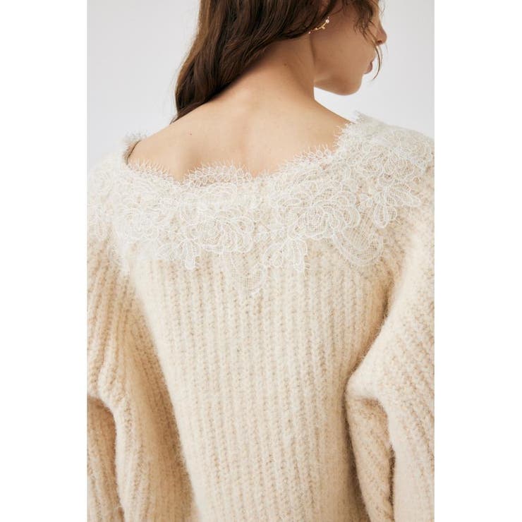 LACE TRIMMED V NECK セーター | MOUSSY OUTLET | 詳細画像9 