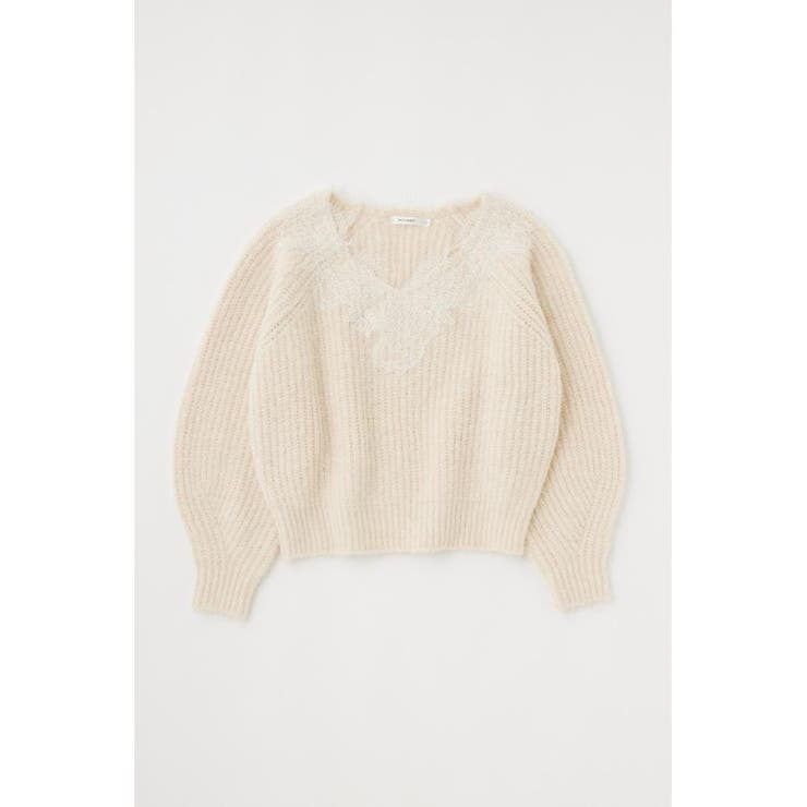 LACE TRIMMED V NECK セーター | MOUSSY OUTLET | 詳細画像12 