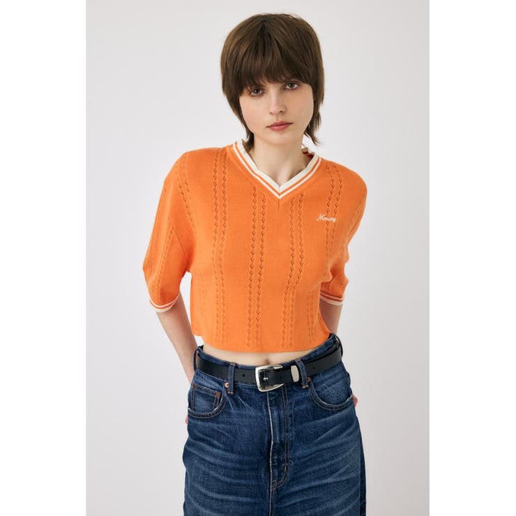 ORG | MOUSSY CROPPED KNIT Tシャツ | MOUSSY OUTLET