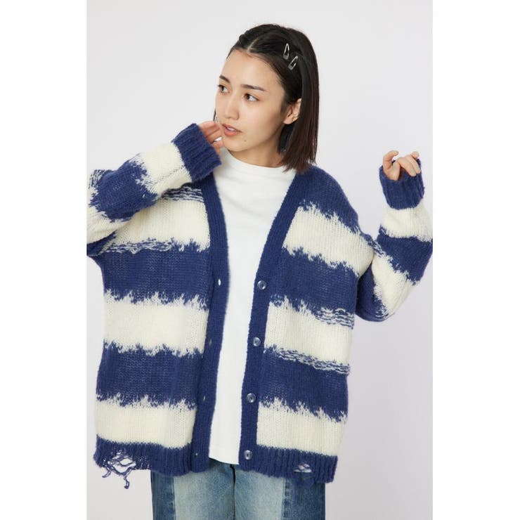MARK GONZALES] ☆ANGEL WAPPEN OG V-NECK KNIT CARDIGAN (MARK