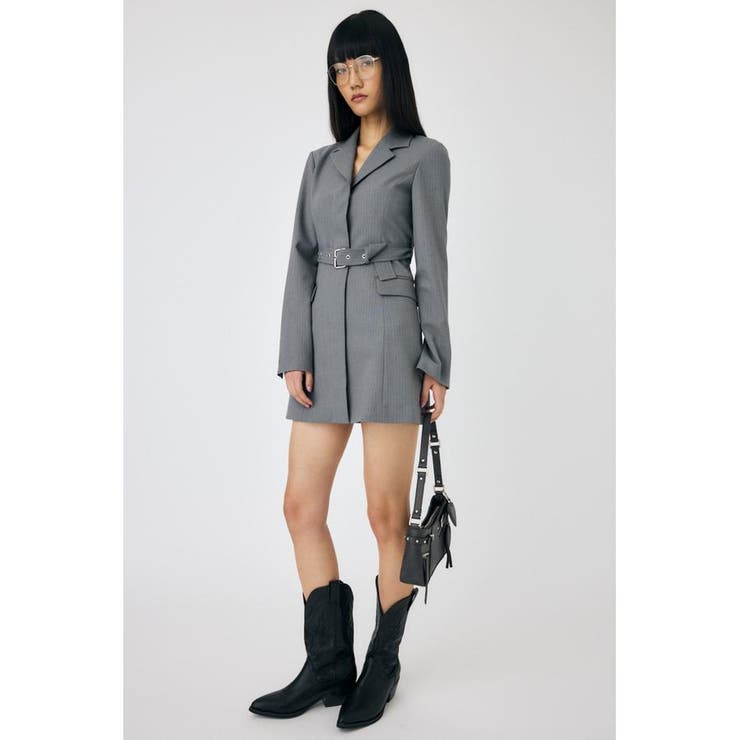 柄GRY5 | LONG SLEEVE BLAZER ミニドレス | MOUSSY OUTLET