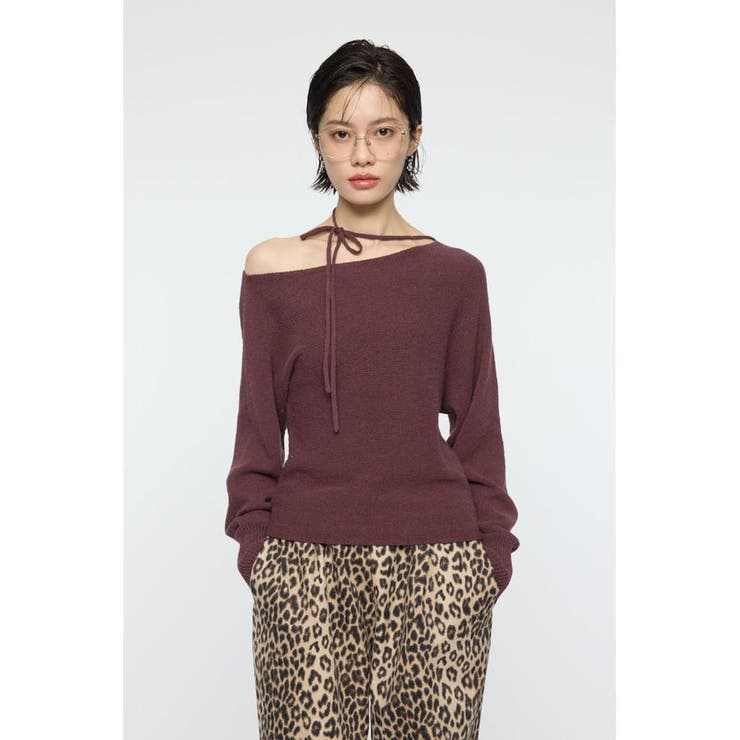 BRN | ONE SHOULDER ニットトップス | MOUSSY OUTLET
