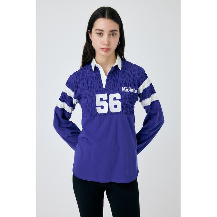 BLU | SHIRRING RUGBY シャツ | MOUSSY OUTLET