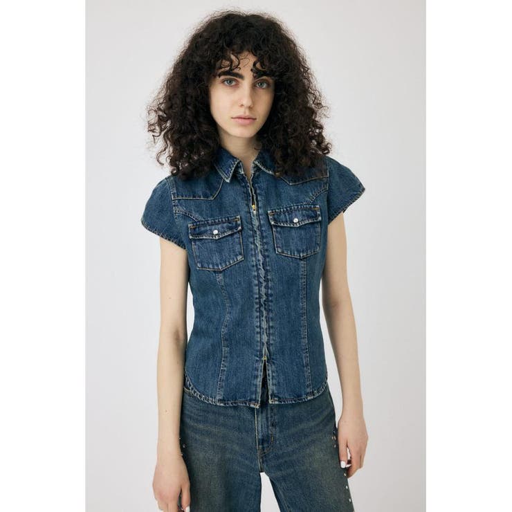 CAP SLEEVE デニムシャツ | MOUSSY OUTLET | 詳細画像12 