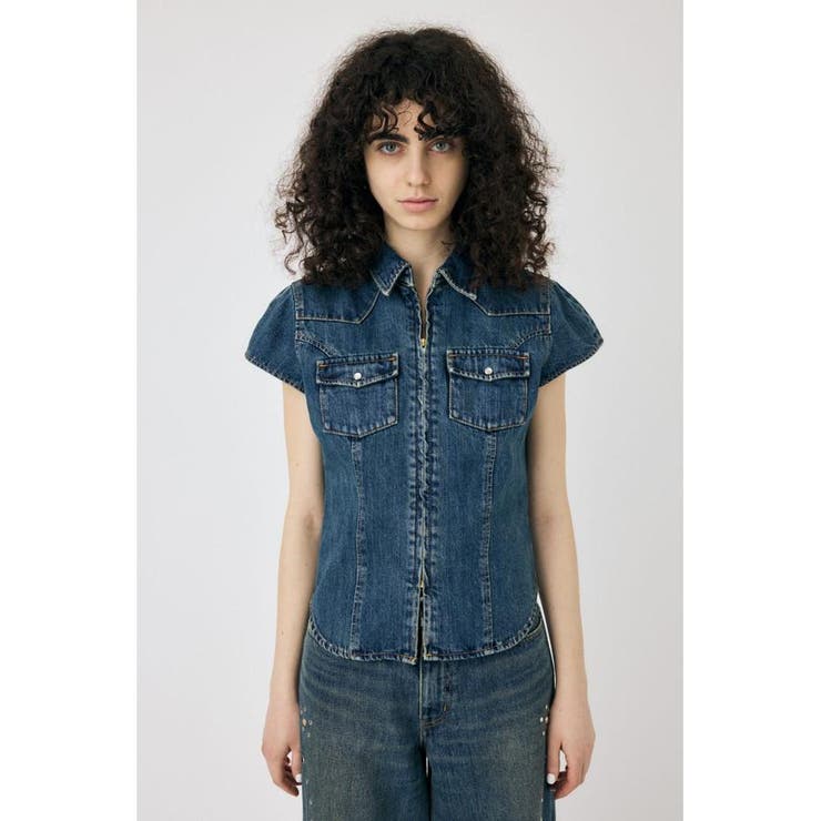 CAP SLEEVE デニムシャツ | MOUSSY OUTLET | 詳細画像13 