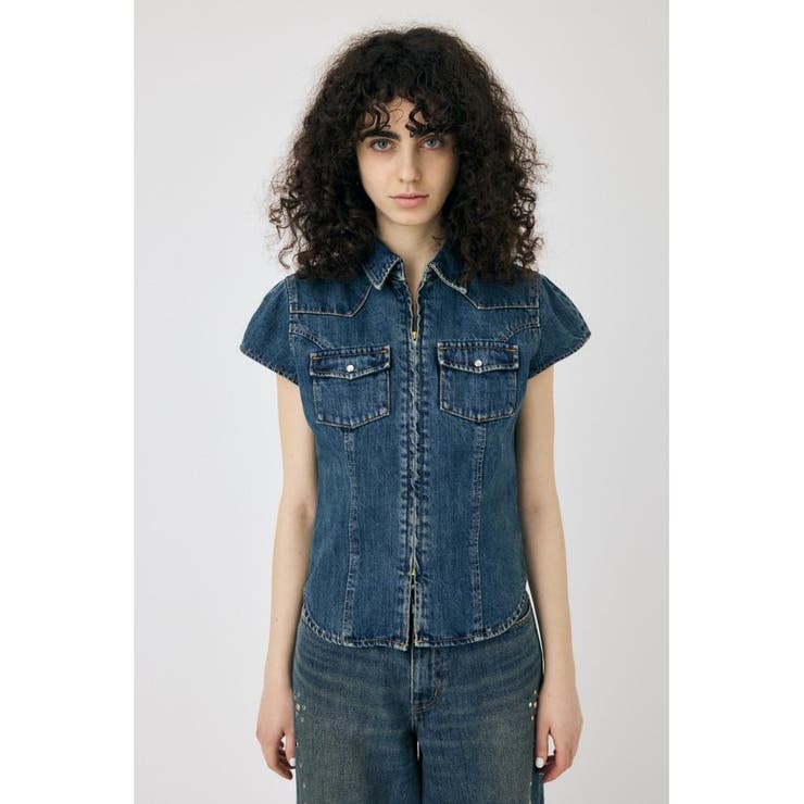CAP SLEEVE デニムシャツ | MOUSSY OUTLET | 詳細画像11 