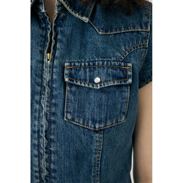CAP SLEEVE デニムシャツ | MOUSSY OUTLET | 詳細画像19 