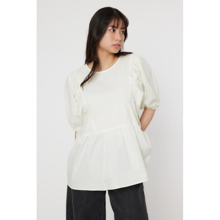 O/WHT1 | 袖ボリュームペプラムトップス | RODEO CROWNS WIDE BOWL