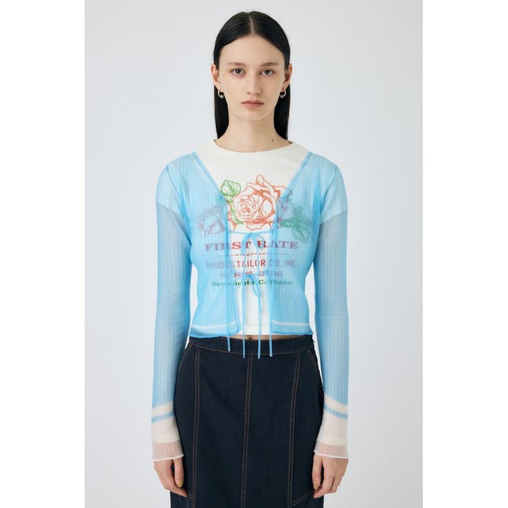 FRONT TIE シアーカーディガン | MOUSSY OUTLET | 詳細画像16 