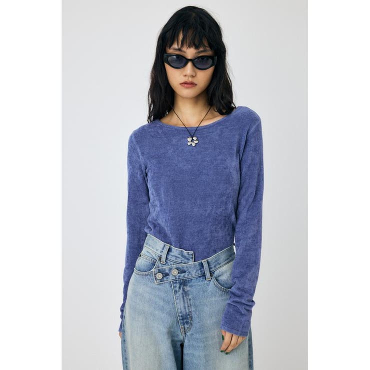 L/BLU1 | VELOUR TOUCH ロングスリーブトップス | MOUSSY OUTLET