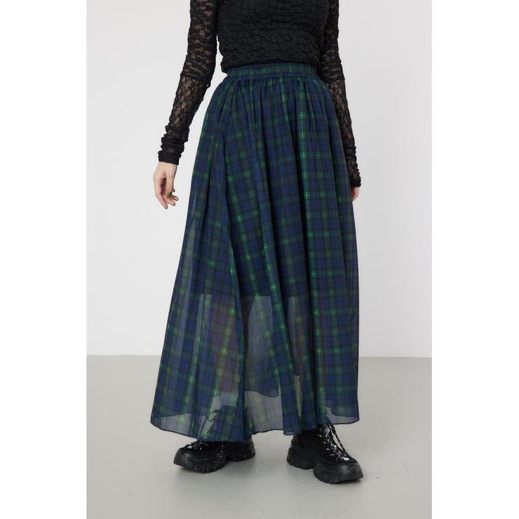 柄GRN5 | シアーチェックスカート | RODEO CROWNS WIDE BOWL