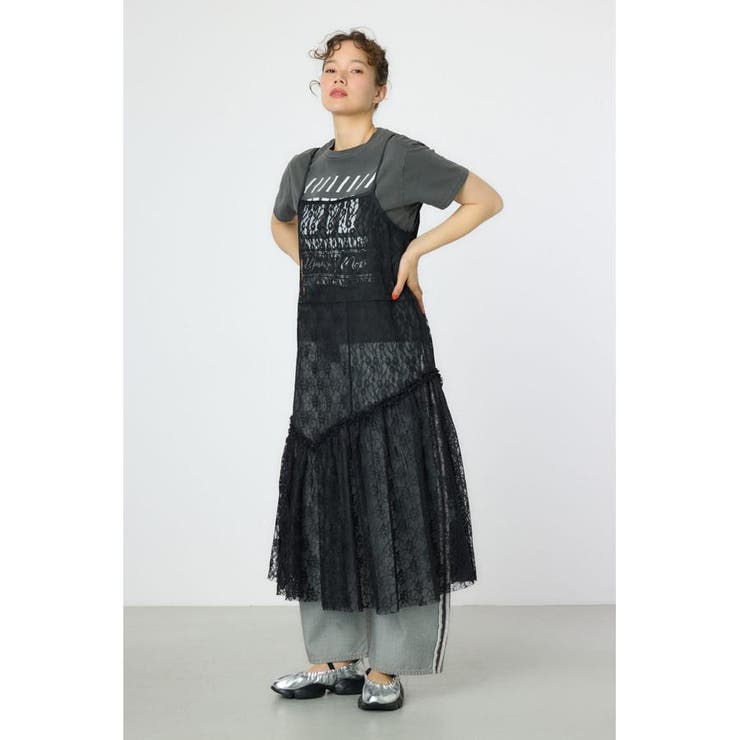 BLK | レースキャミワンピース | RODEO CROWNS WIDE BOWL