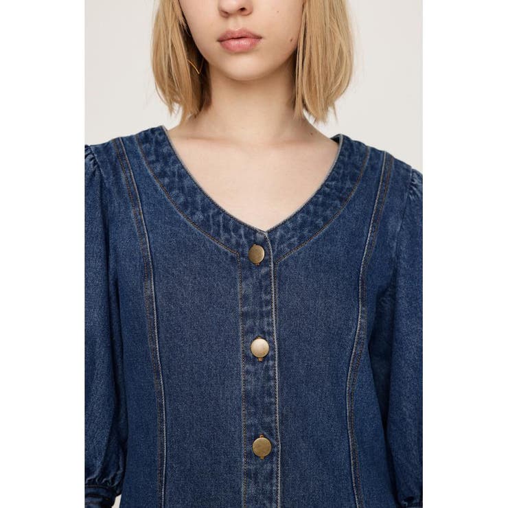 V NECK DENIM ショートワンピース | SLY OUTLET | 詳細画像23 