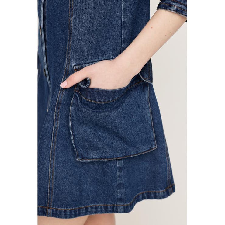 V NECK DENIM ショートワンピース | SLY OUTLET | 詳細画像25 