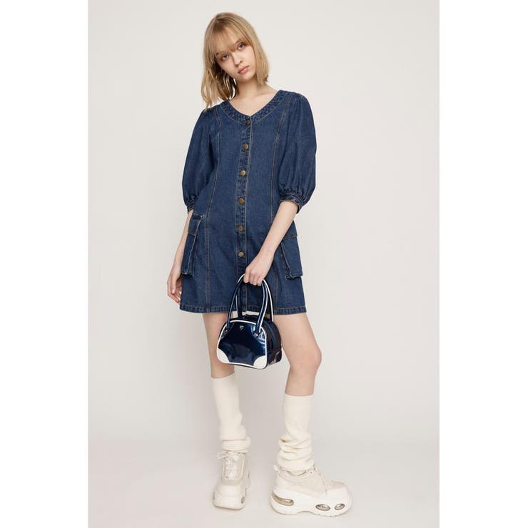 V NECK DENIM ショートワンピース | SLY OUTLET | 詳細画像18 