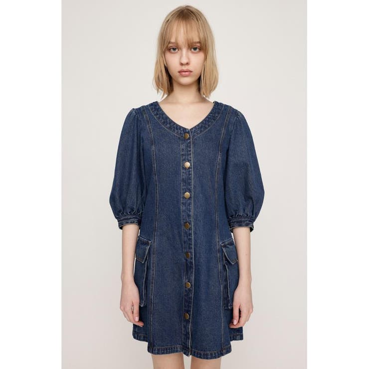 V NECK DENIM ショートワンピース | SLY OUTLET | 詳細画像20 