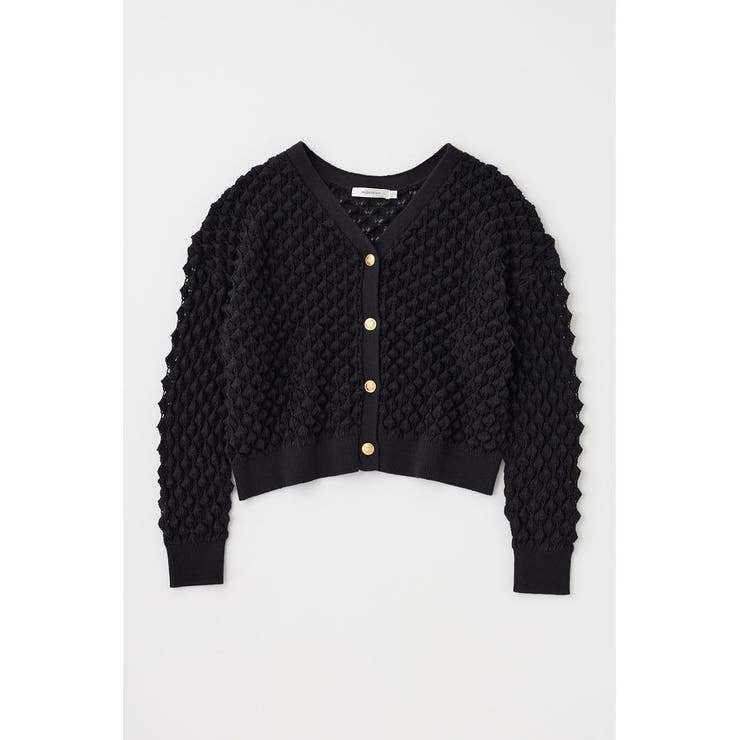 BLK | PEAK STITCH ニットカーディガン | MOUSSY OUTLET