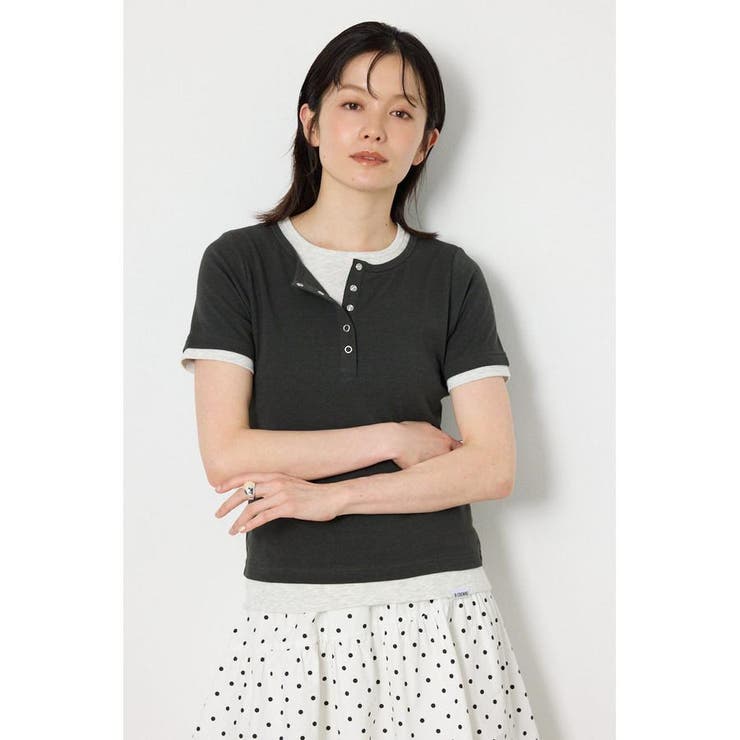 C.GRY | フェイクレイヤードヘンリーTシャツ | RODEO CROWNS WIDE BOWL