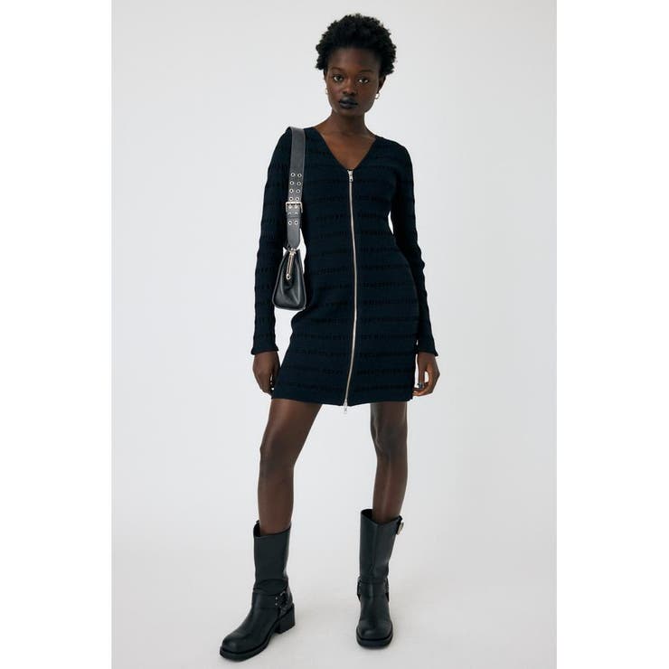 NVY | OPEN STITCH KNIT MINI ドレス | MOUSSY OUTLET