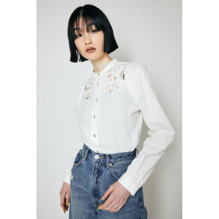 L/GRN1】CUT WORK LACE ブラウス[品番：BJLW0022222]｜MOUSSY OUTLET