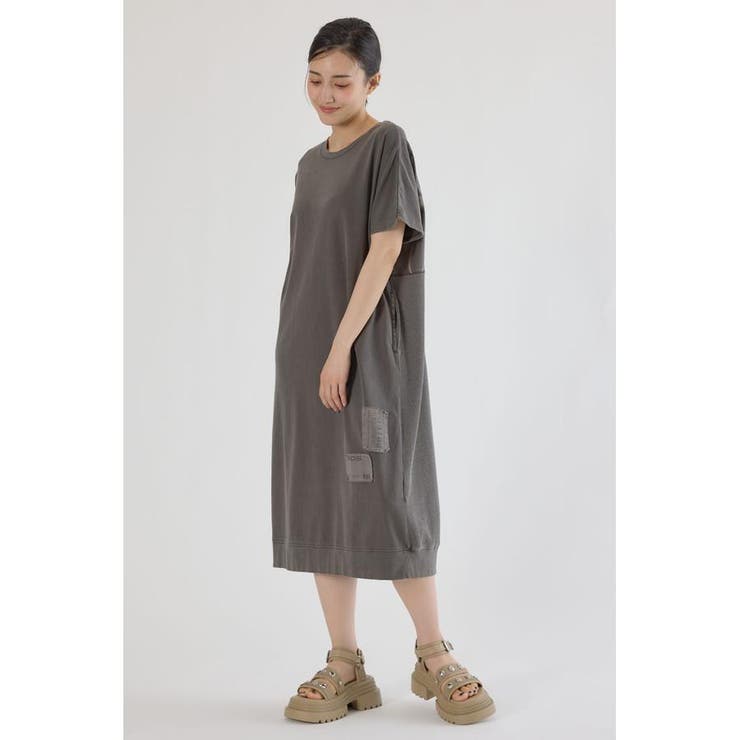 BLK | 2way ワッフルコンビカットロングワンピース | RODEO CROWNS WIDE BOWL