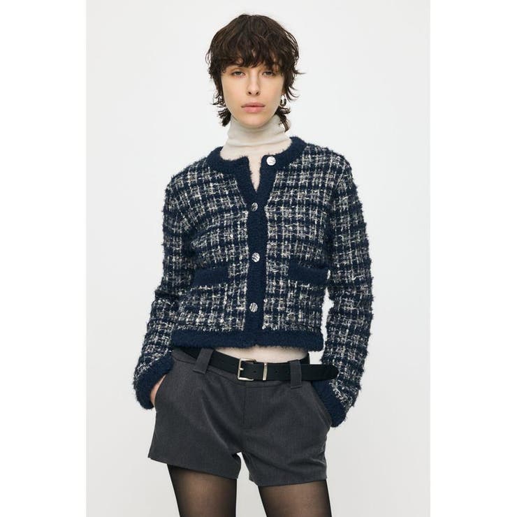 NVY | COMPACT KNIT TWEED ジャケット | MOUSSY OUTLET