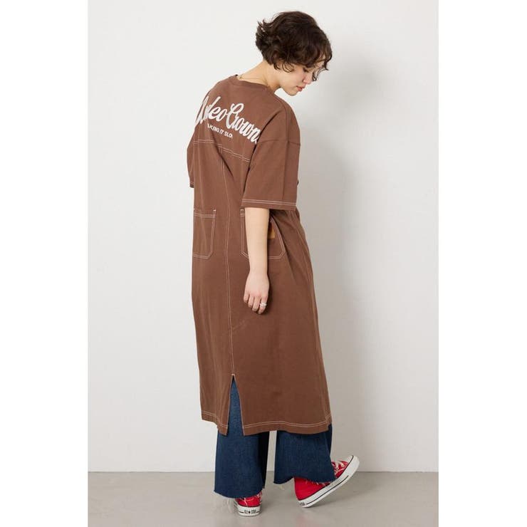 BRN | ハーフスリーブステッチワンピース | RODEO CROWNS WIDE BOWL