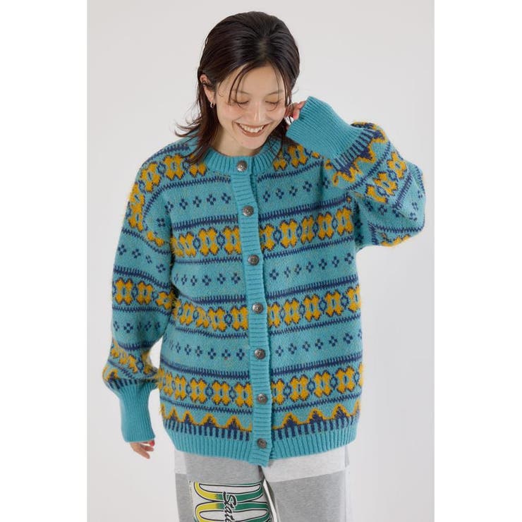 NEON NORDICニットカーディガン | RODEO CROWNS WIDE BOWL | 詳細画像8 