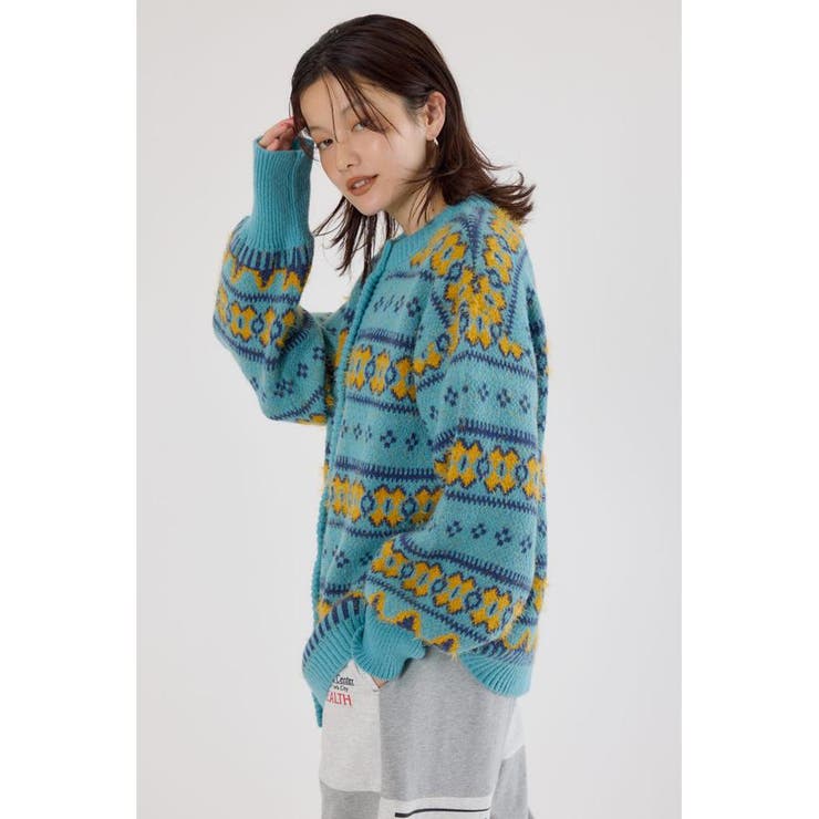 NEON NORDICニットカーディガン | RODEO CROWNS WIDE BOWL | 詳細画像9 