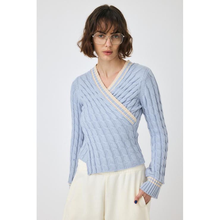 L/BLU1 | CABLE LINE ニット | MOUSSY OUTLET