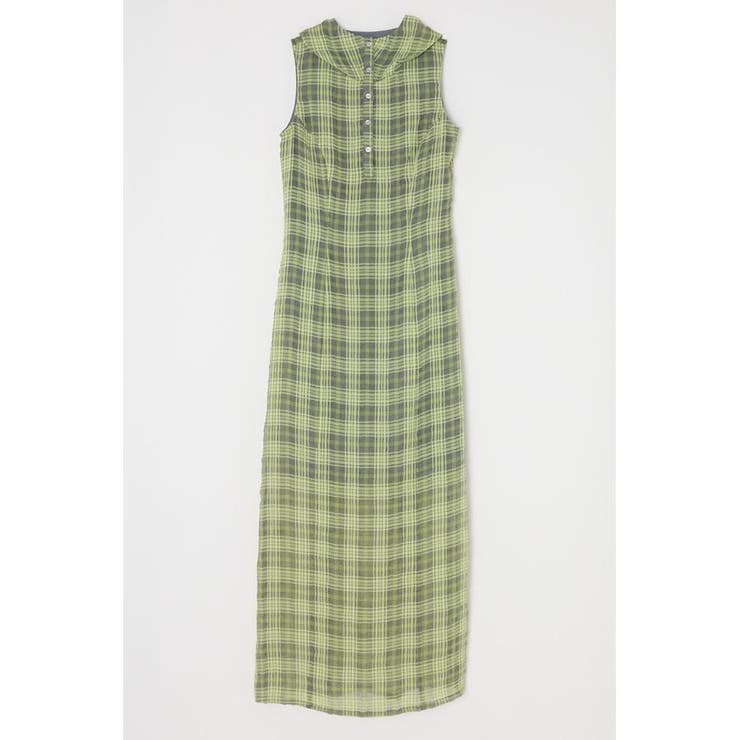 L/GRY1 | HOODIE SLEEVELESS CHECK ドレス | MOUSSY OUTLET