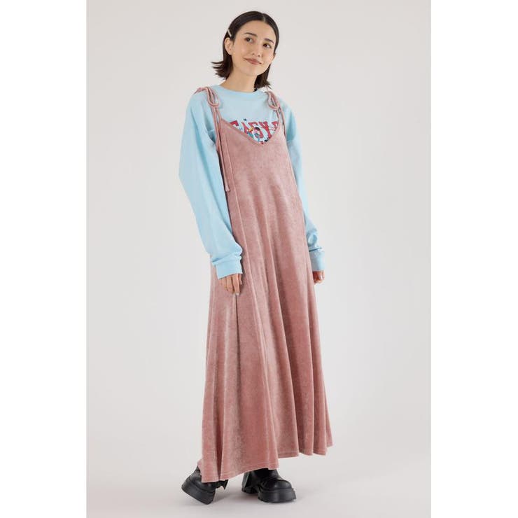 L/PNK1 | ベロアキャミワンピース | RODEO CROWNS WIDE BOWL