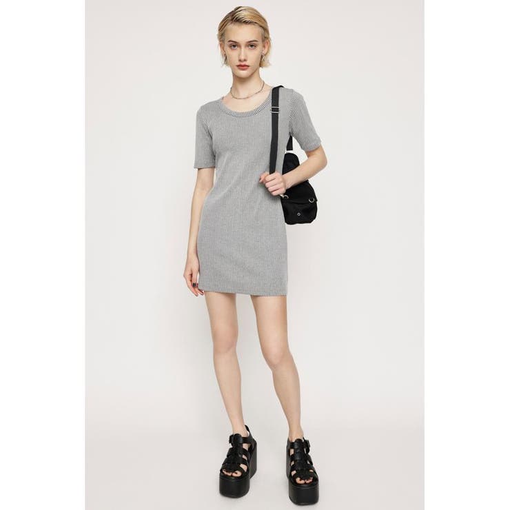 BI COLOR RIB CUT ショートワンピース | SLY OUTLET | 詳細画像1