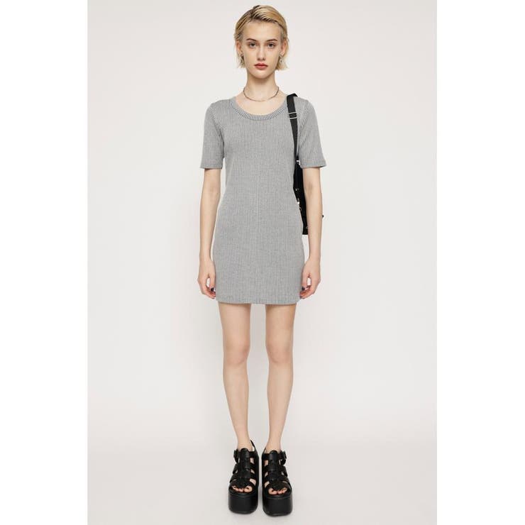 M/WHT7 | BI COLOR RIB CUT ショートワンピース | SLY OUTLET