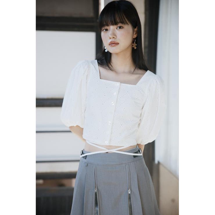 FRONT BUTTON LACE PUFF トップス | SLY OUTLET | 詳細画像8 
