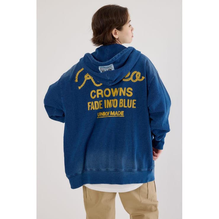 BLU | インディゴ裏毛ビッグジップパーカー | RODEO CROWNS WIDE BOWL