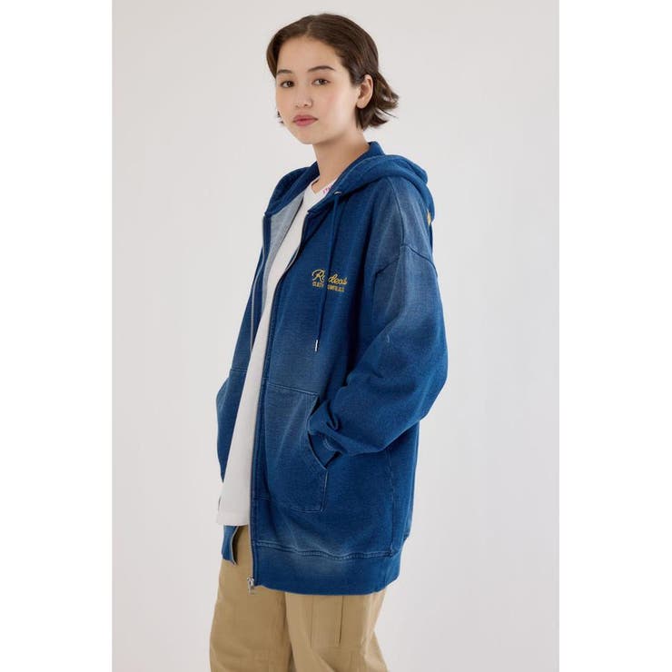 インディゴ裏毛ビッグジップパーカー | RODEO CROWNS WIDE BOWL | 詳細画像3 