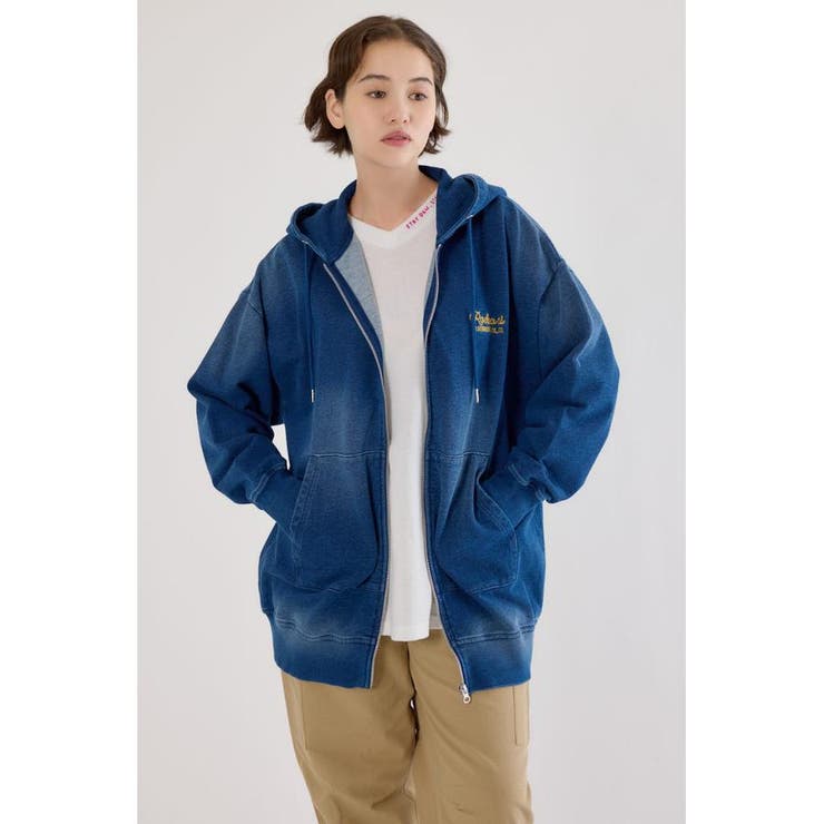 インディゴ裏毛ビッグジップパーカー | RODEO CROWNS WIDE BOWL | 詳細画像4 