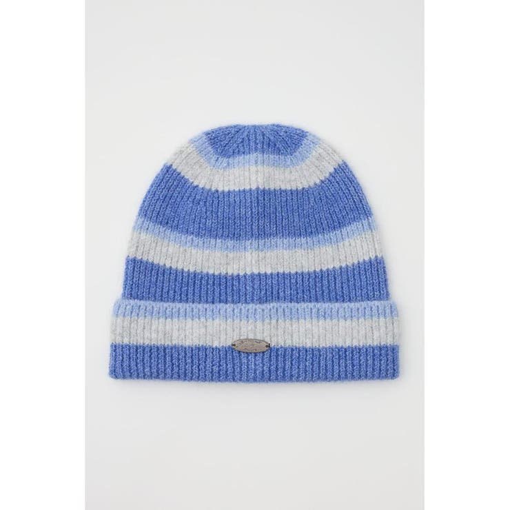 柄BLU5 | ボーダーモヘアニットビーニー | RODEO CROWNS WIDE BOWL