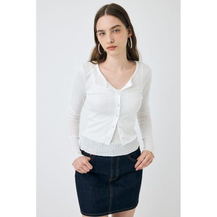 EYELET U-NECK カーデ & キャミ | MOUSSY OUTLET | 詳細画像5 